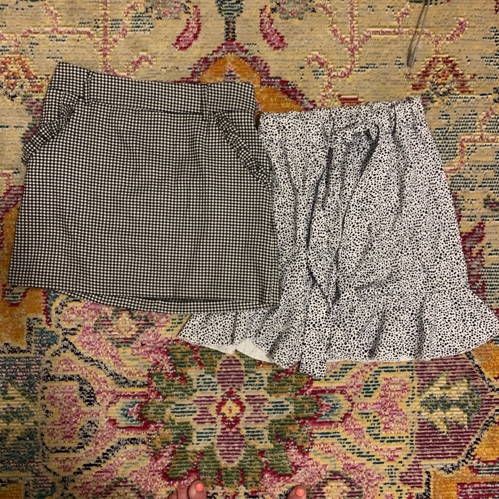 TWO B&W SKIRTS
